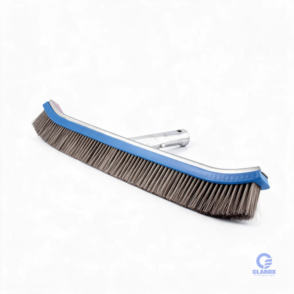 Cepillo cerda de acero azul con refuerzo en aluminio