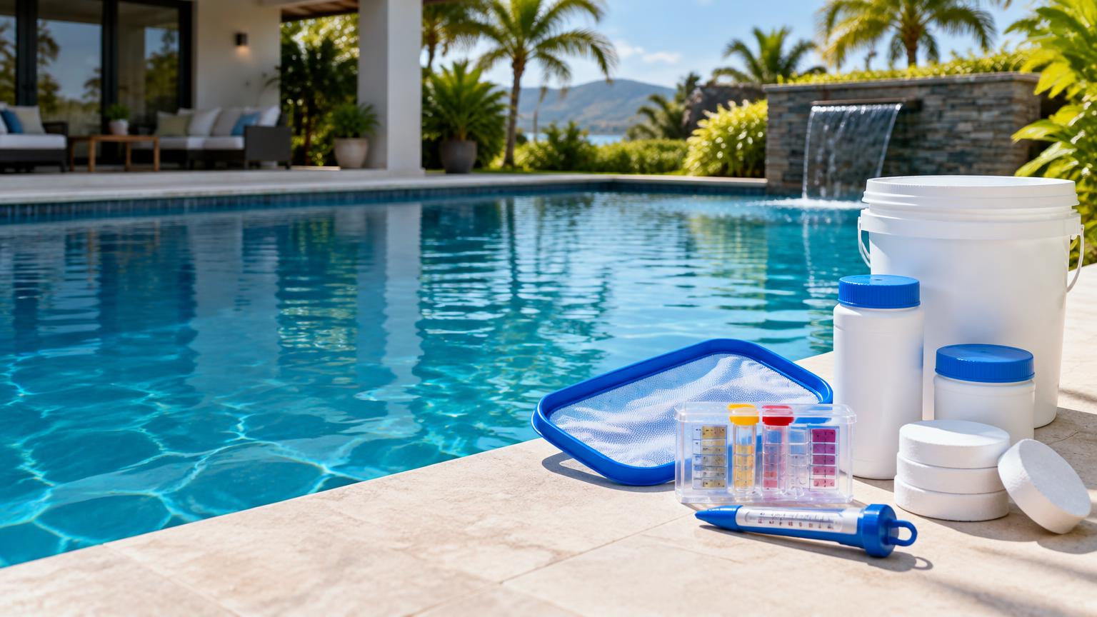Insumos químicos Clarox para el tratamiento del agua de la piscina